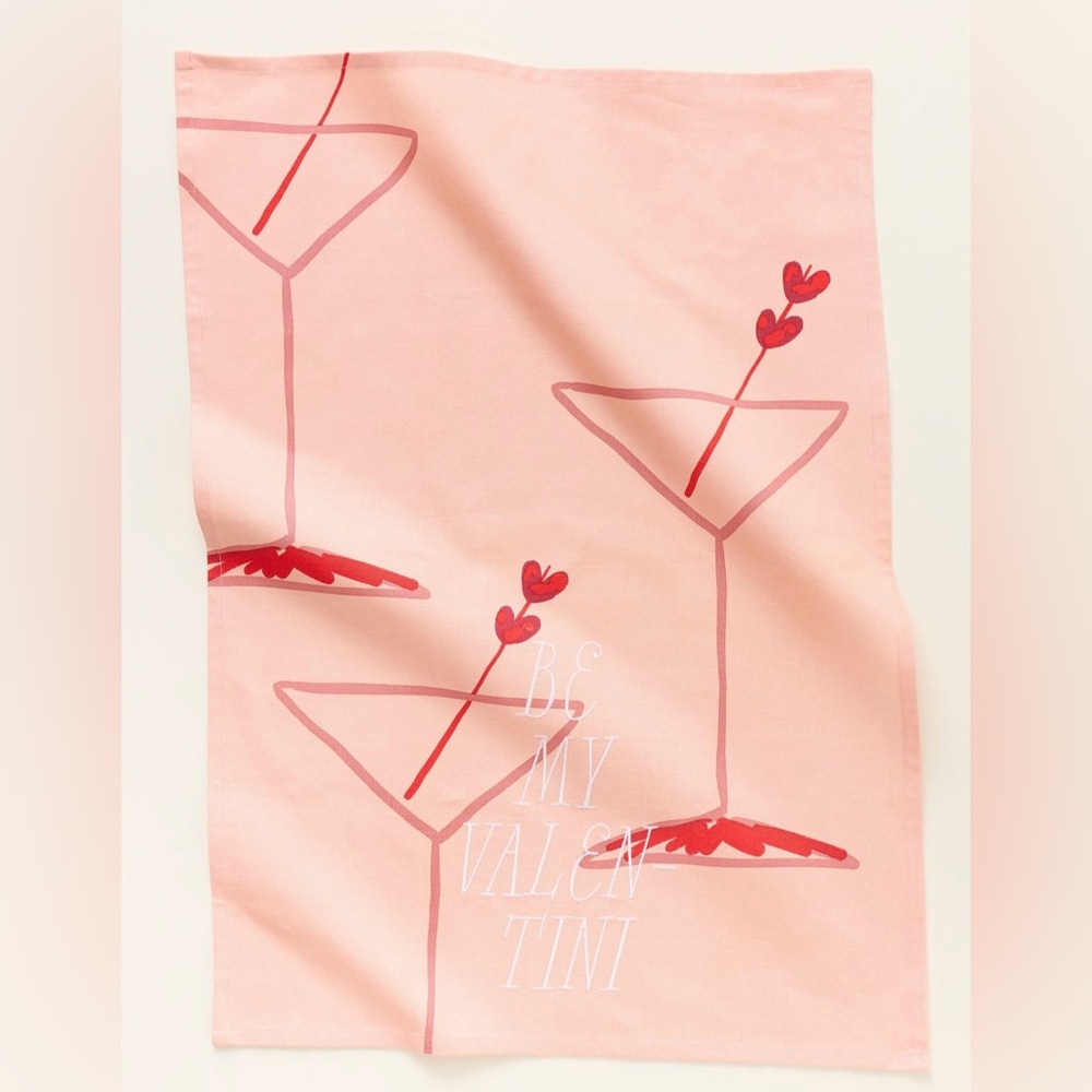 New! NWT Anthropologie Be My Valentini Dish Towel.